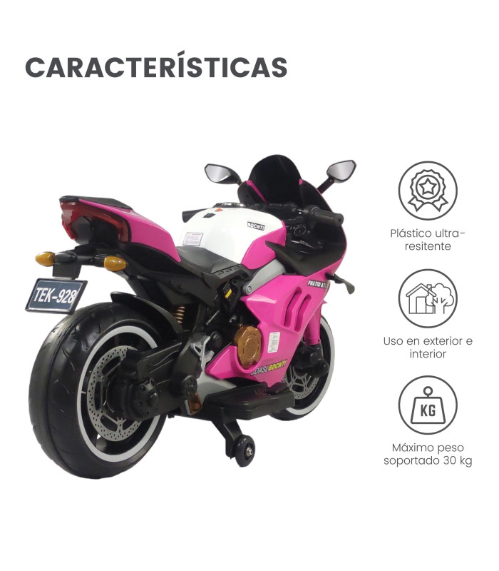 Foto 4 pulgar | Motocicleta Montable Eléctrica Genérica 12V color Rosa