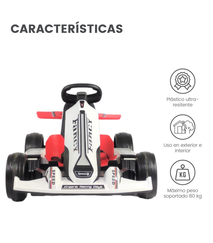 Foto 4 pulgar | Go Kart Montable Electrico Control Remoto Blanco 8 Km/h 12v7 Blanco