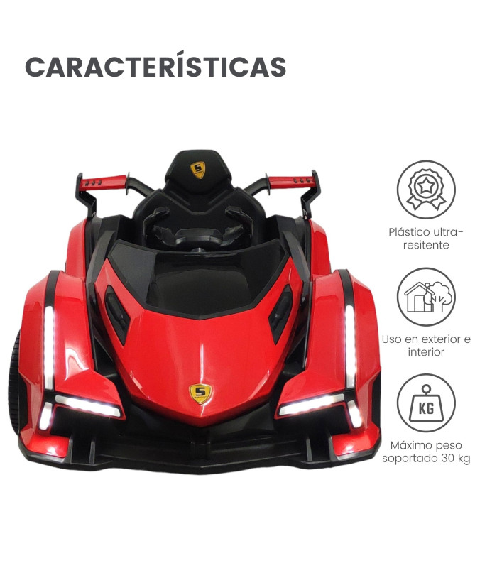 Foto 4 | Montable Electrico Deportivo Control Remoto 5 Km/h 12v7 Usb Rojo