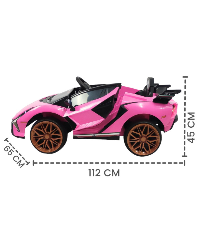 Foto 4 pulgar | Carro Electrico Para Niños Con Control Remoto 12v Lambo Rosa