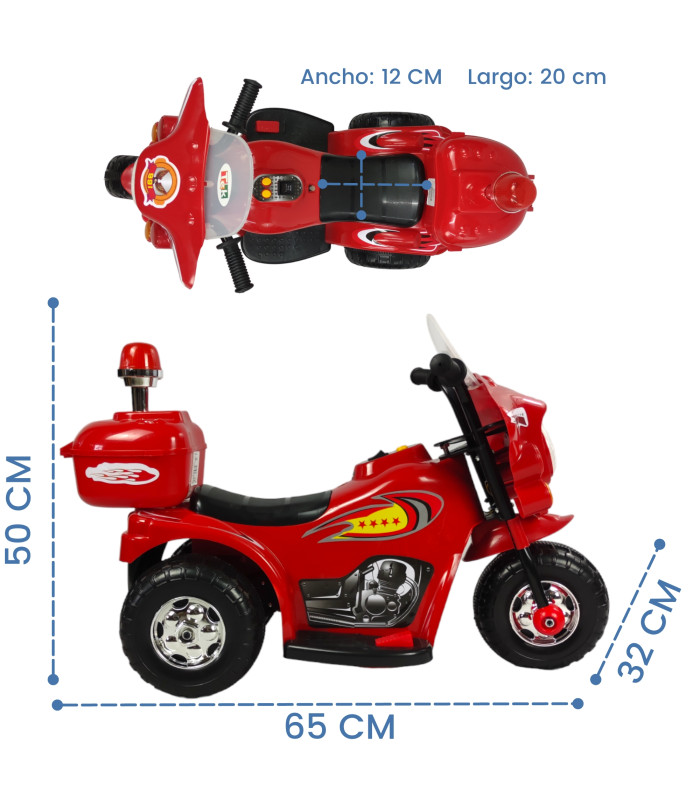 Foto 5 pulgar | Motocicleta Montable Eléctrica Tek Sonido Luz Led 6v color Rojo