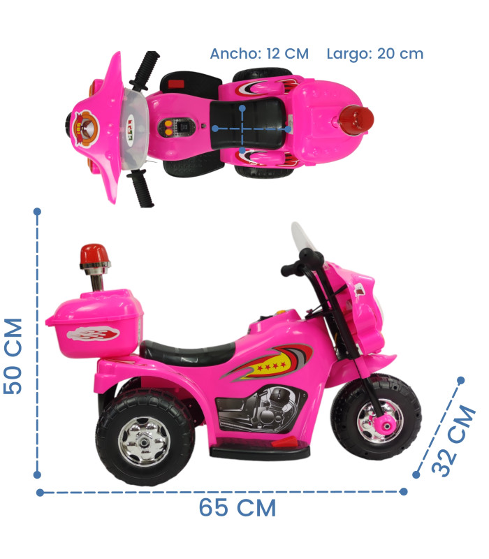 Foto 5 pulgar | Motocicleta Montable Eléctrica Tek Sonido Luz Led 6v color Rosa