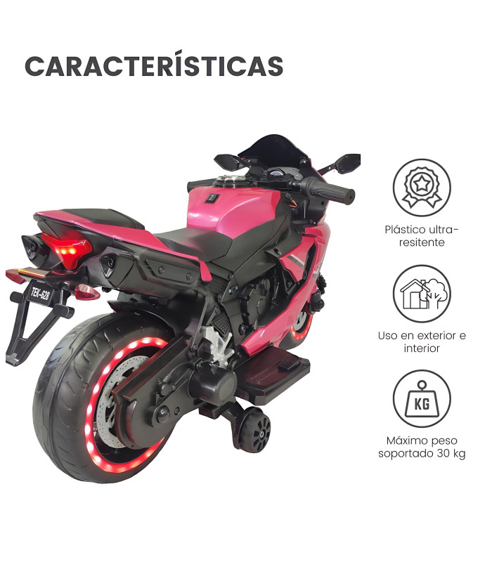 Foto 5 pulgar | Motocicleta Montable Eléctrica Tres Ruedas Luz Led 12v