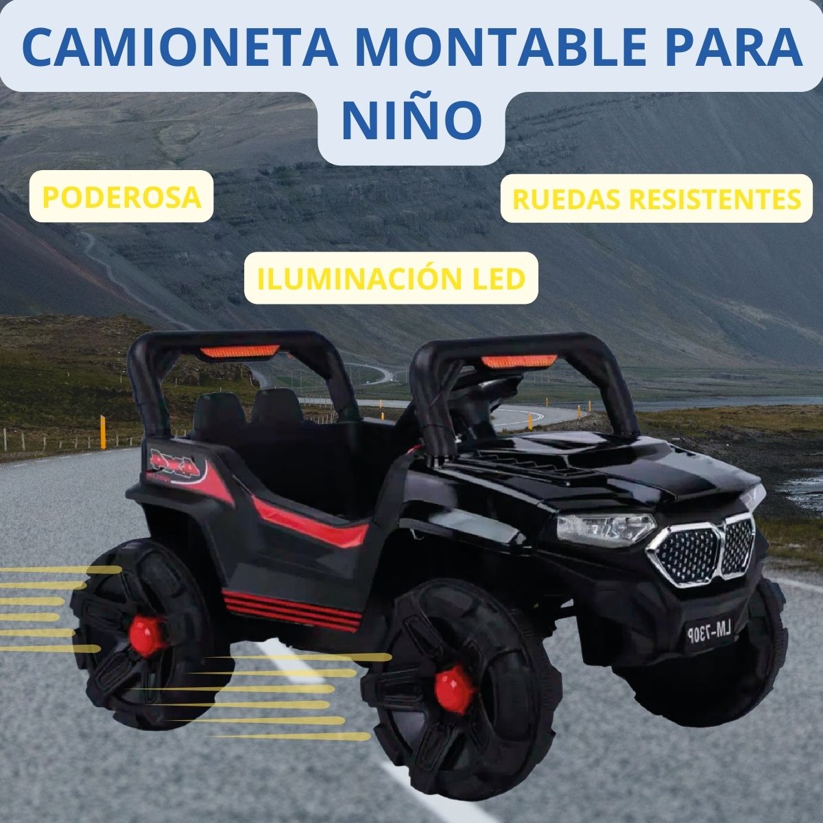 Foto 2 | Camioneta Montable Eléctrica Yei YEI-CM01BK-RECR Negro
