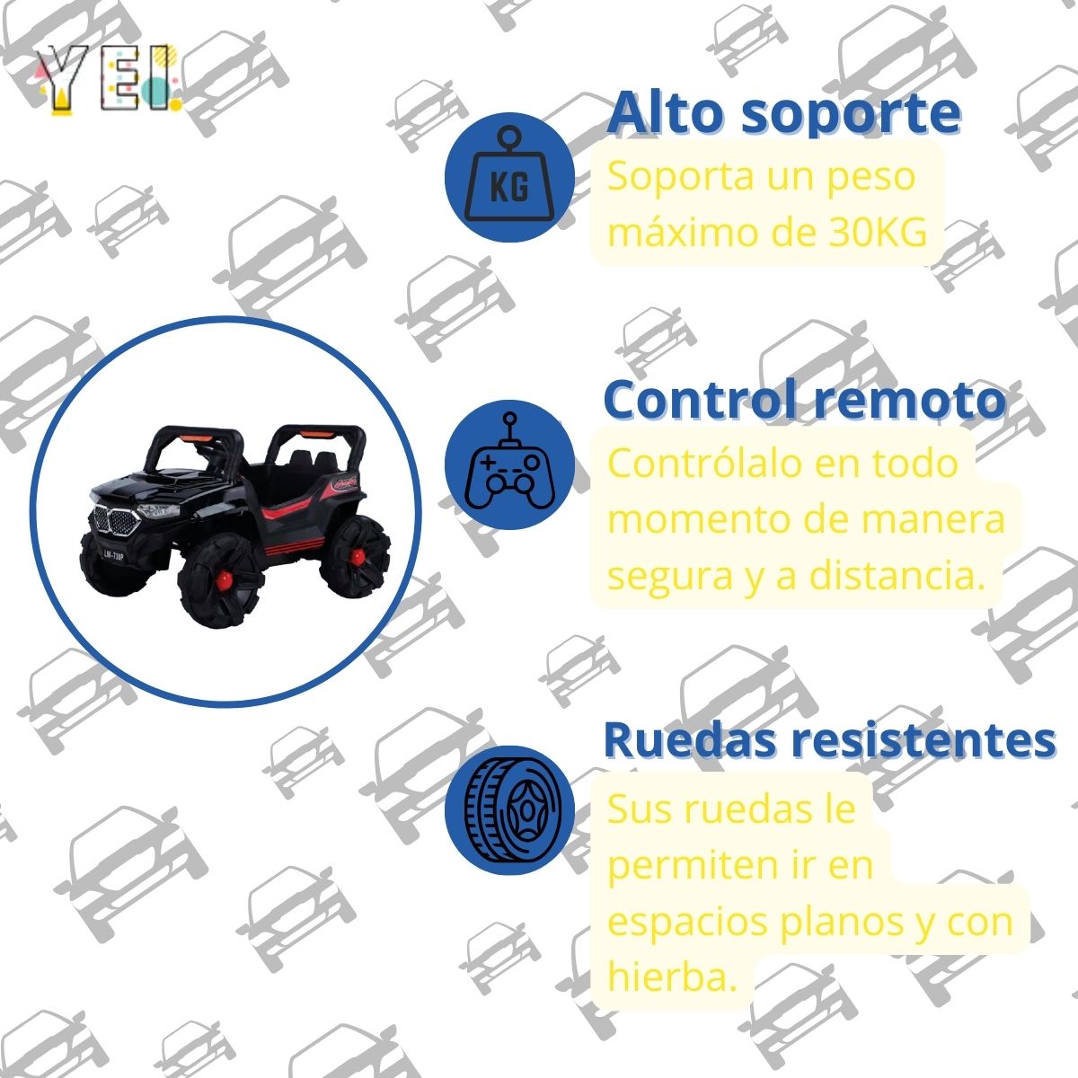 Foto 4 pulgar | Camioneta Montable Eléctrica Yei YEI-CM01BK-RECR Negro