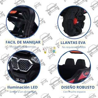 Foto 4 | Camioneta Montable Eléctrica Yei YEI-CM01BK-RECR Negro