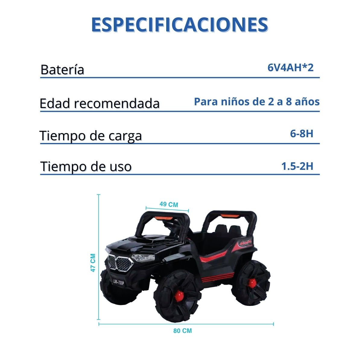 Foto 7 pulgar | Camioneta Montable Eléctrica Yei YEI-CM01BK-RECR Negro