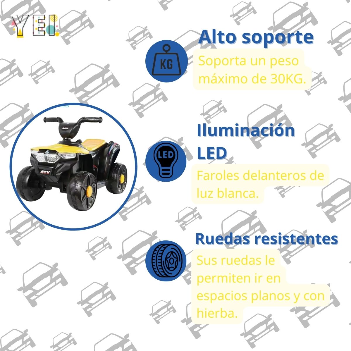 Foto 3 | Mini Cuatrimoto Montable Electrica Yei Yei-Minicua01YL Amarilla