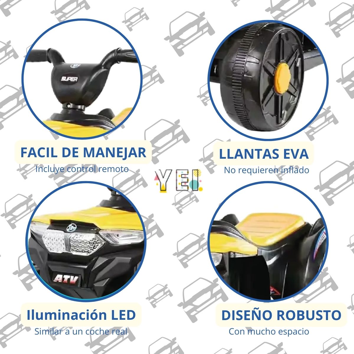 Foto 4 | Mini Cuatrimoto Montable Electrica Yei Yei-Minicua01YL Amarilla