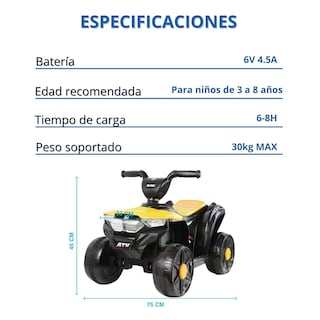 Foto 6 | Mini Cuatrimoto Montable Electrica Yei Yei-Minicua01YL Amarilla