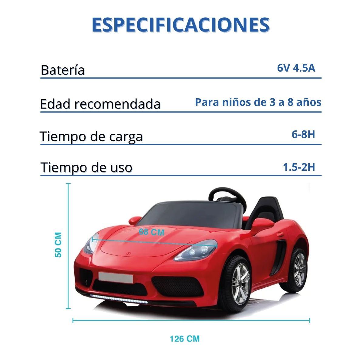 Foto 6 | Carrito Montable Eléctrico Deportivo Yei YEI-AM01RD-DEPO Rojo