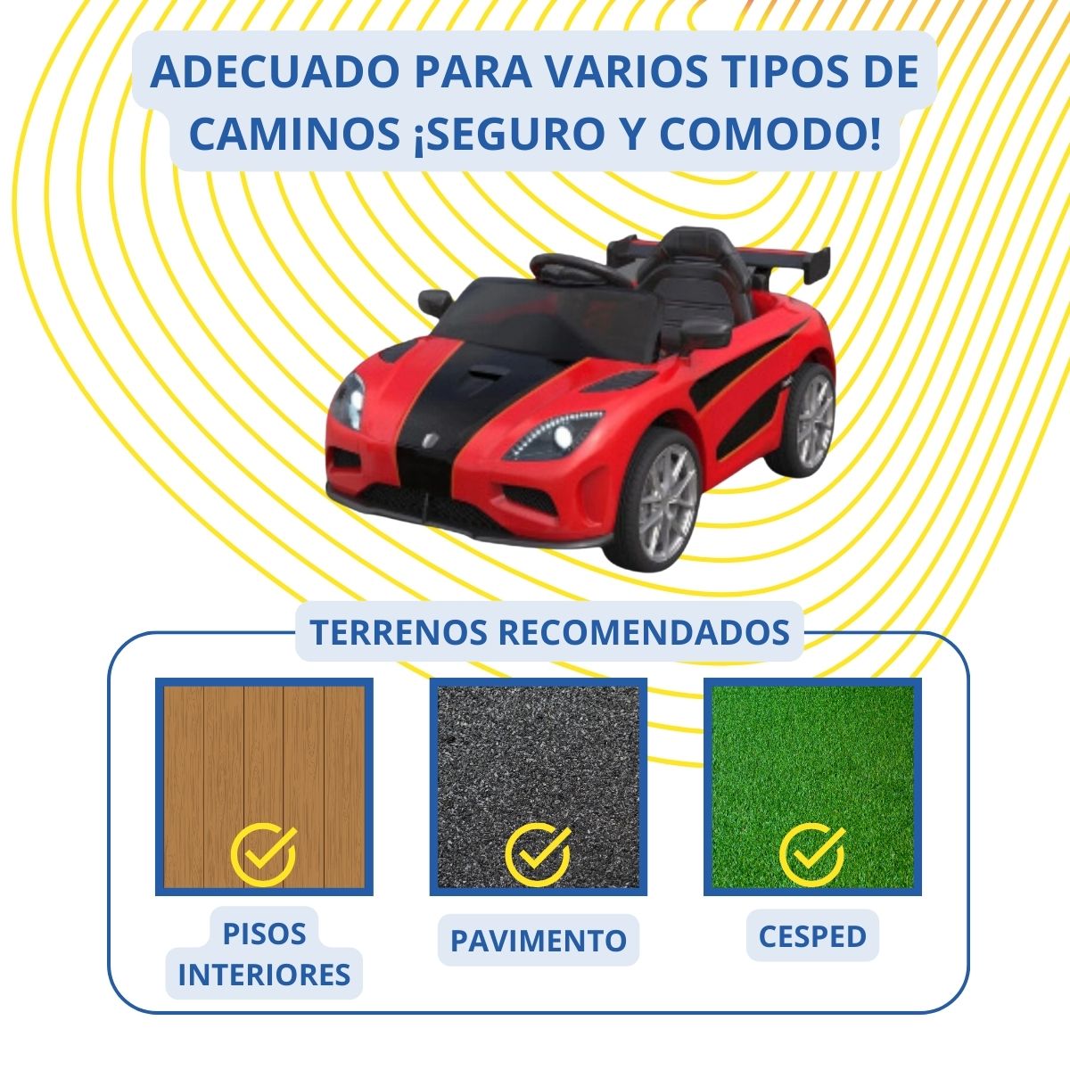 Foto 5 | Carrito Montable Eléctrico con Alerón Yei YEI-AM01RD-ALE Rojo