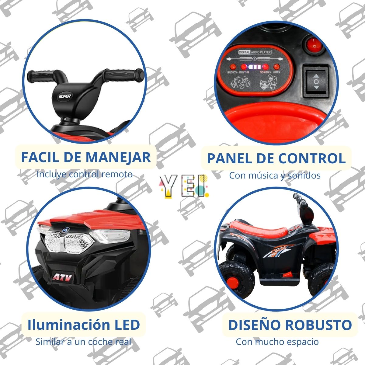 Foto 5 pulgar | Montable Eléctrico Yei color Rojo