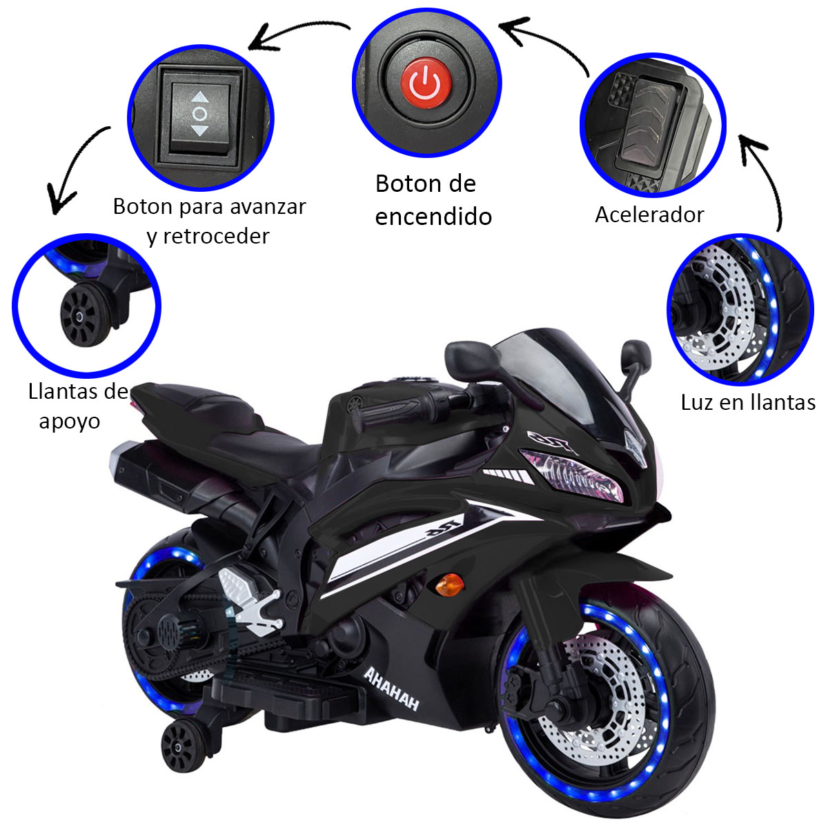 Foto 5 pulgar | Montable Electrico Moto Baybee 12 V Negro
