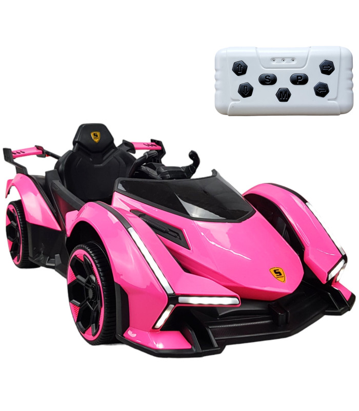 Montable Infantil con Control Remoto Sonido y luz Rosa