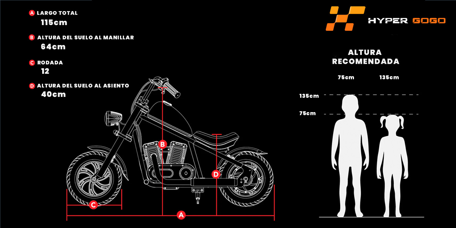 Foto 8 | Moto Electrica Infantil Hyper Gogo Cruiser 12 Plus Verde