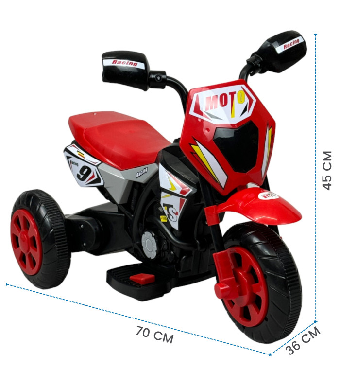 Foto 8 | Motocicleta Montable Para Niños 3 Ruedas Sonido,luz 6v Rojo