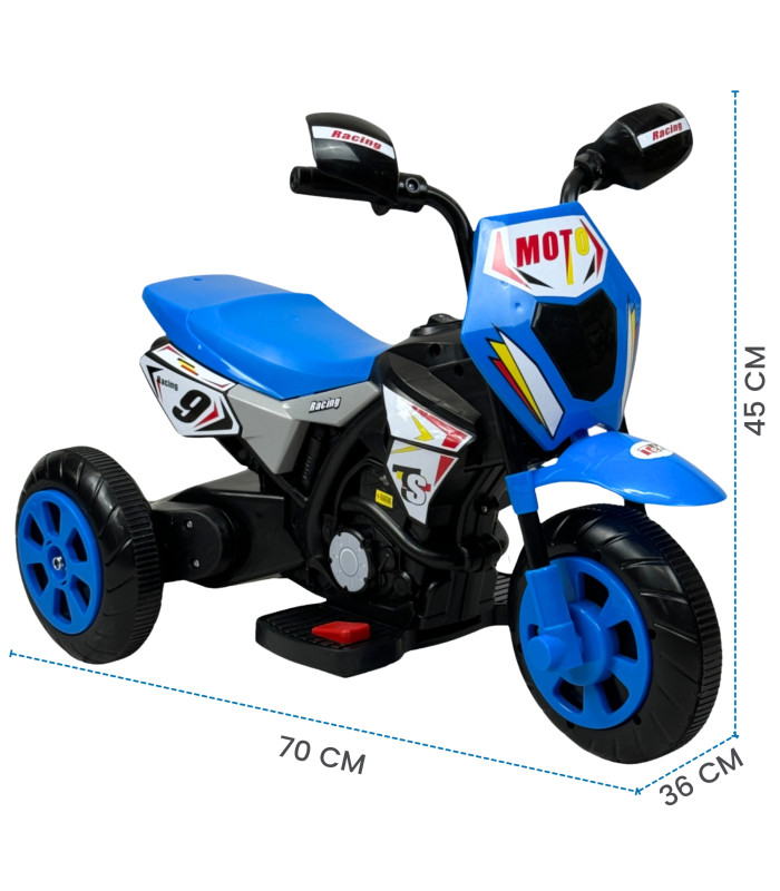 Foto 9 pulgar | Motocicleta Montable Para Niños 3 Ruedas Sonido,luz 6v Azul