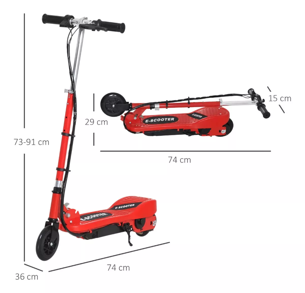 Foto 4 pulgar | Scooter Patín Eléctrico Eco-forte Plegable 120w 12km/h Rojo