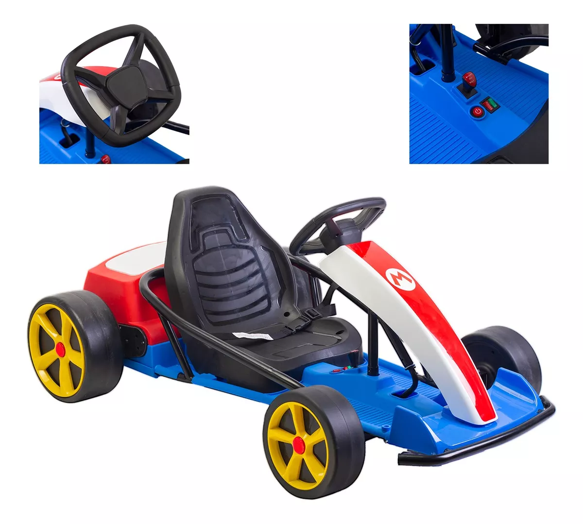 Foto 2 pulgar | Montable Go Kart Eléctrico Aeiou Mario Bros Carro Drift 24 v