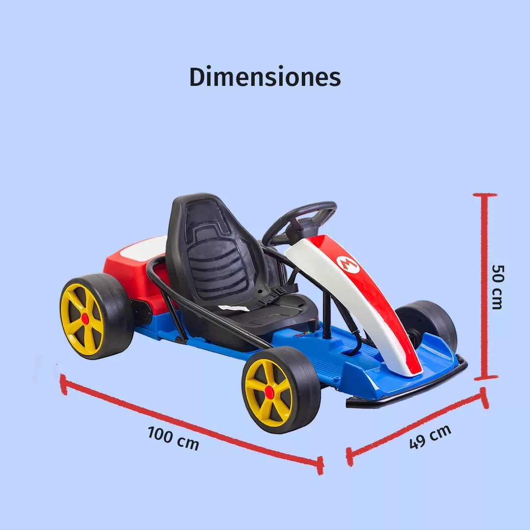 Foto 6 pulgar | Montable Go Kart Eléctrico Aeiou Mario Bros Carro Drift 24 v