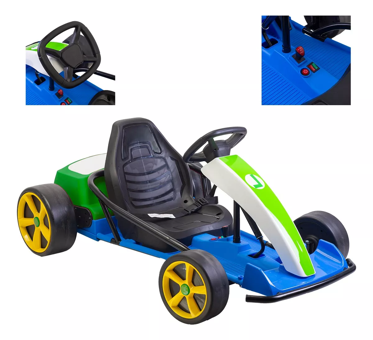 Foto 2 pulgar | Montable Go Kart Eléctrico Aeiou Mario Bros Carro Drift 24 v Luigi