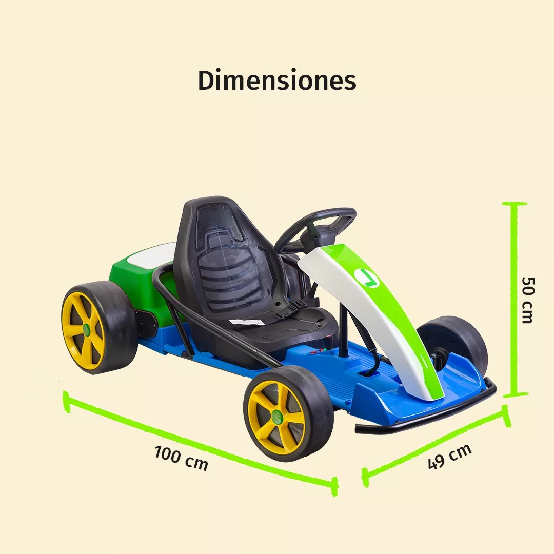 Foto 5 | Montable Go Kart Eléctrico Aeiou Mario Bros Carro Drift 24 v Luigi