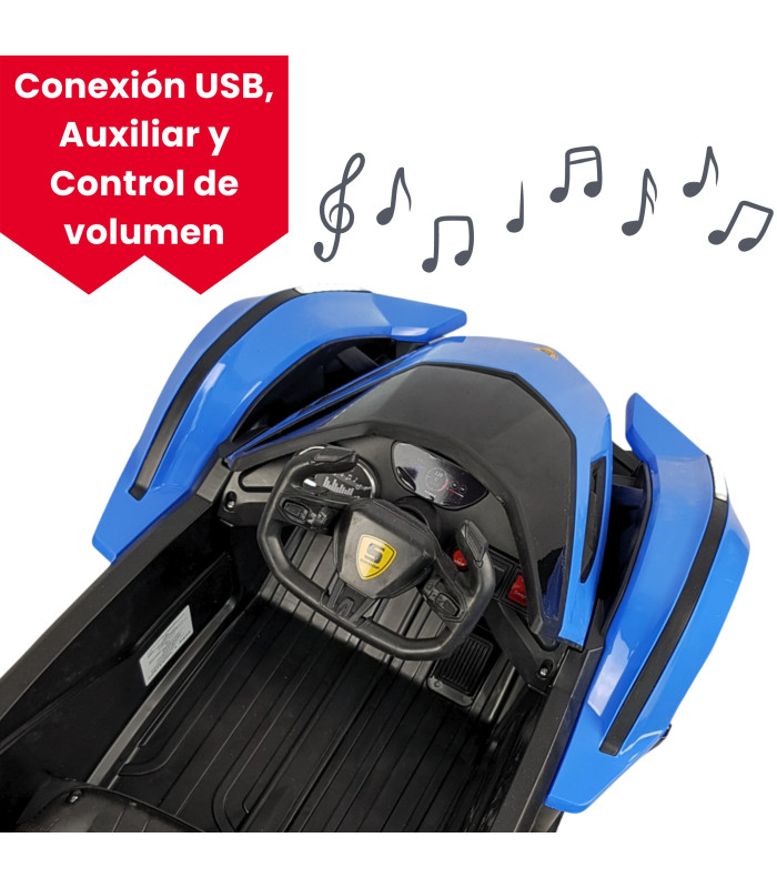 Foto 4 pulgar | Montable con Control Remoto/Sonido/Luz/Usb 12v Azul para Niños