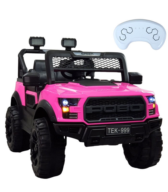 Montable Eléctrico Rosa Control Remoto Luz Led Raptor 12v para Niños $4,899