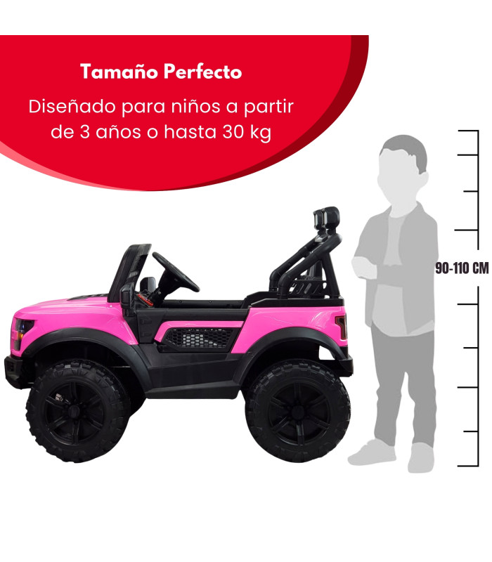 Foto 5 | Montable Eléctrico Rosa Control Remoto Luz Led Raptor 12v para Niños