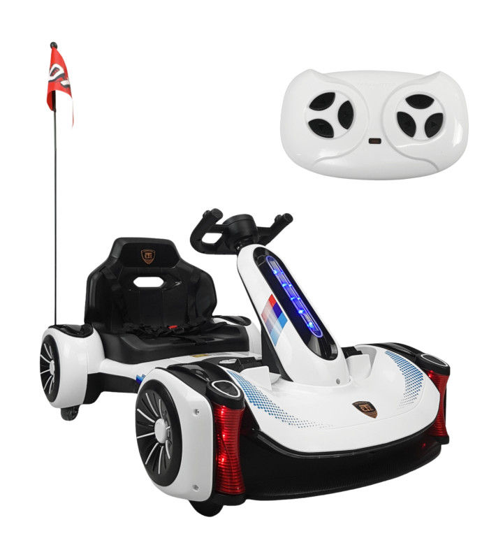 Foto 2 pulgar | Go Kart Montable Electrico Control Remoto Luz Y Sonido 12v - Blanco