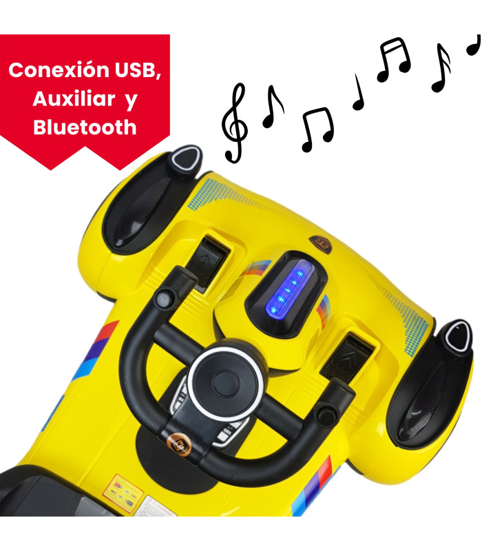 Foto 5 pulgar | Go Kart Montable Electrico Control Remoto Luz Y Sonido 12v - Amarillo