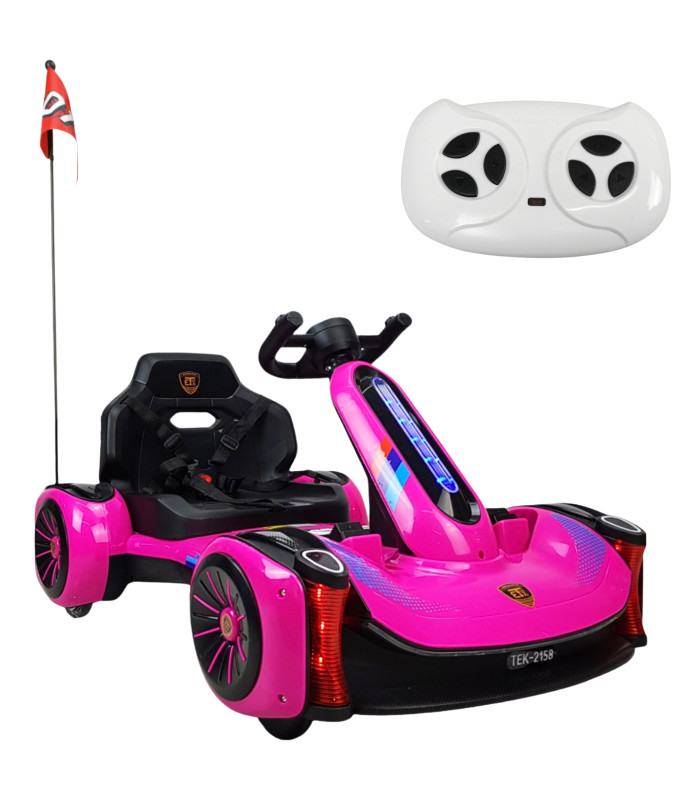 Foto 2 pulgar | Go Kart Montable Electrico Control Remoto Luz Y Sonido 12v - Rosa