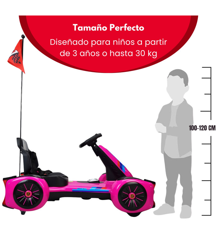 Foto 2 | Go Kart Montable Electrico Control Remoto Luz Y Sonido 12v - Rosa