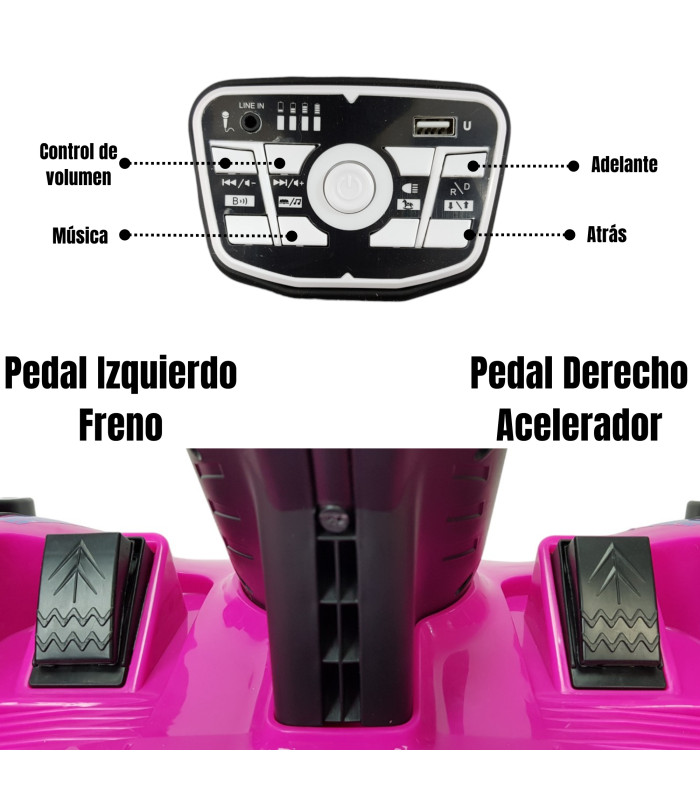 Foto 3 | Go Kart Montable Electrico Control Remoto Luz Y Sonido 12v - Rosa