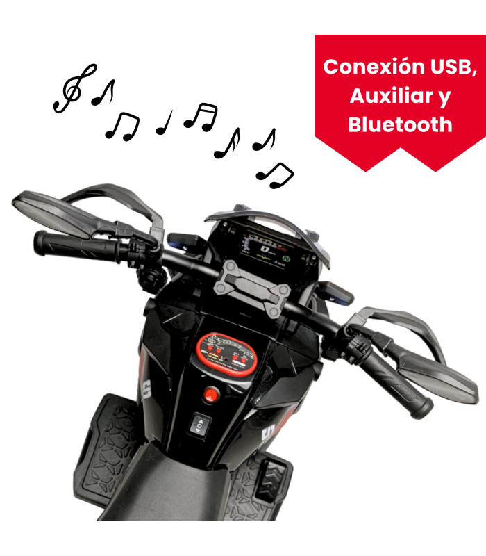 Foto 4 pulgar | Motocicleta Eléctrica Infantil Negra Recargable