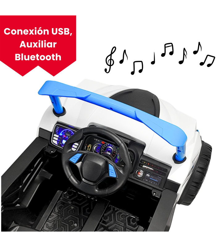 Foto 4 pulgar | Montable Eléctrico con Control Remoto Luz Led 12v Azul para Niños