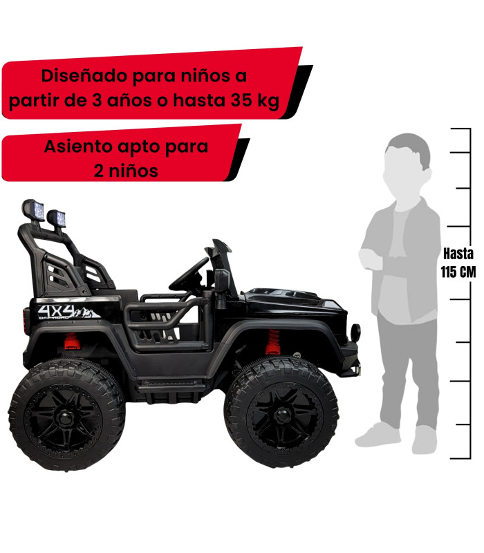 Foto 3 pulgar | Montable Eléctrico Camioneta 4x4 con Control Remoto 12v Negro para Niños