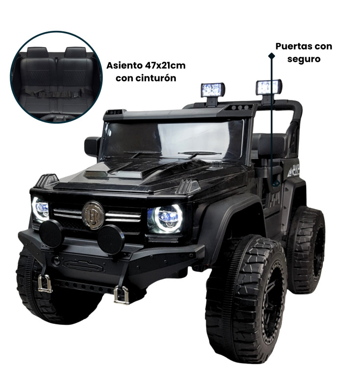 Foto 4 pulgar | Montable Eléctrico Camioneta 4x4 con Control Remoto 12v Negro para Niños