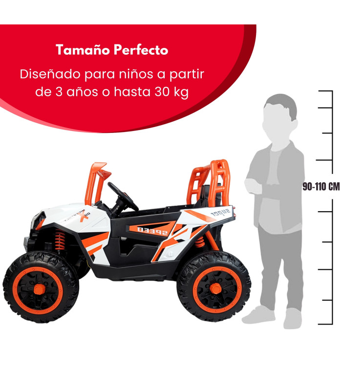 Foto 3 pulgar | Montable Eléctrico con Control Remoto Luz Led 12v Naranja para Niños