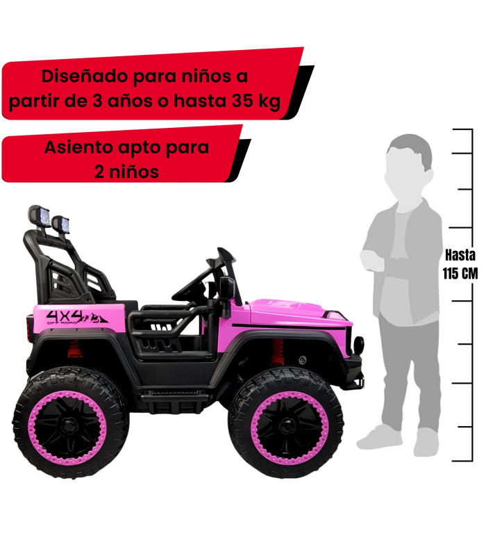 Foto 3 pulgar | Montable Eléctrico Camioneta 4x4 con Control Remoto 12v Rosa para Niños