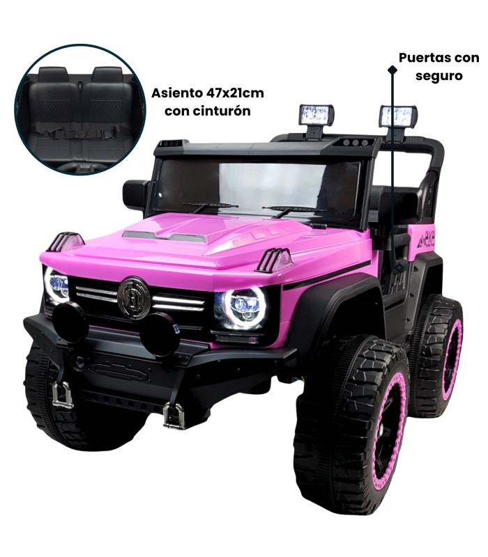 Foto 4 pulgar | Montable Eléctrico Camioneta 4x4 con Control Remoto 12v Rosa para Niños