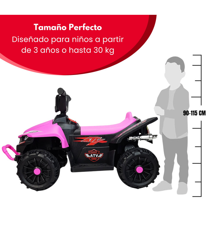 Foto 4 pulgar | Cuatrimoto Montable Electrica Para Niños Luz Led 12v Hasta 30 Kg