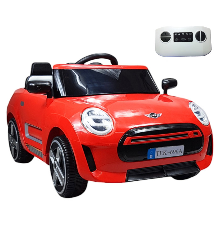 Montable Electrico Para Niños Cooper Con Control Remoto Luz Led 12v - Rojo