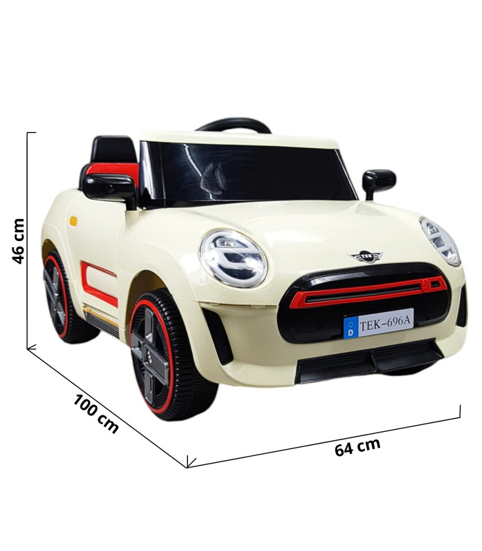 Foto 5 pulgar | Montable Electrico Para Niños Cooper Con Control Remoto Luz Led 12v - Beige