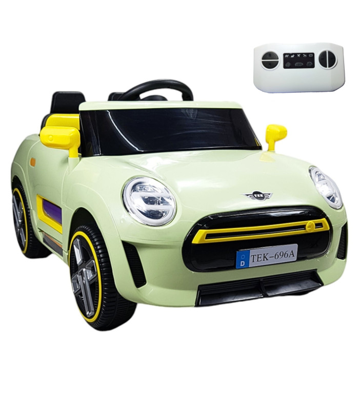 Montable Electrico Para Niños Cooper Con Control Remoto Luz Led 12v - Verde