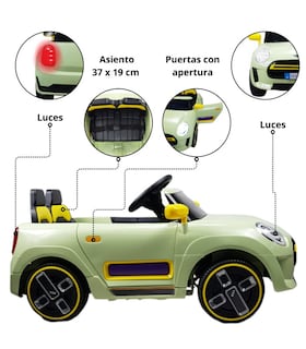 Foto 3 | Montable Electrico Para Niños Cooper Con Control Remoto Luz Led 12v - Verde