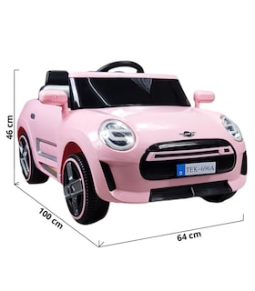 Foto 4 | Montable Electrico Para Niños Cooper Con Control Remoto Luz Led 12v - Rosa