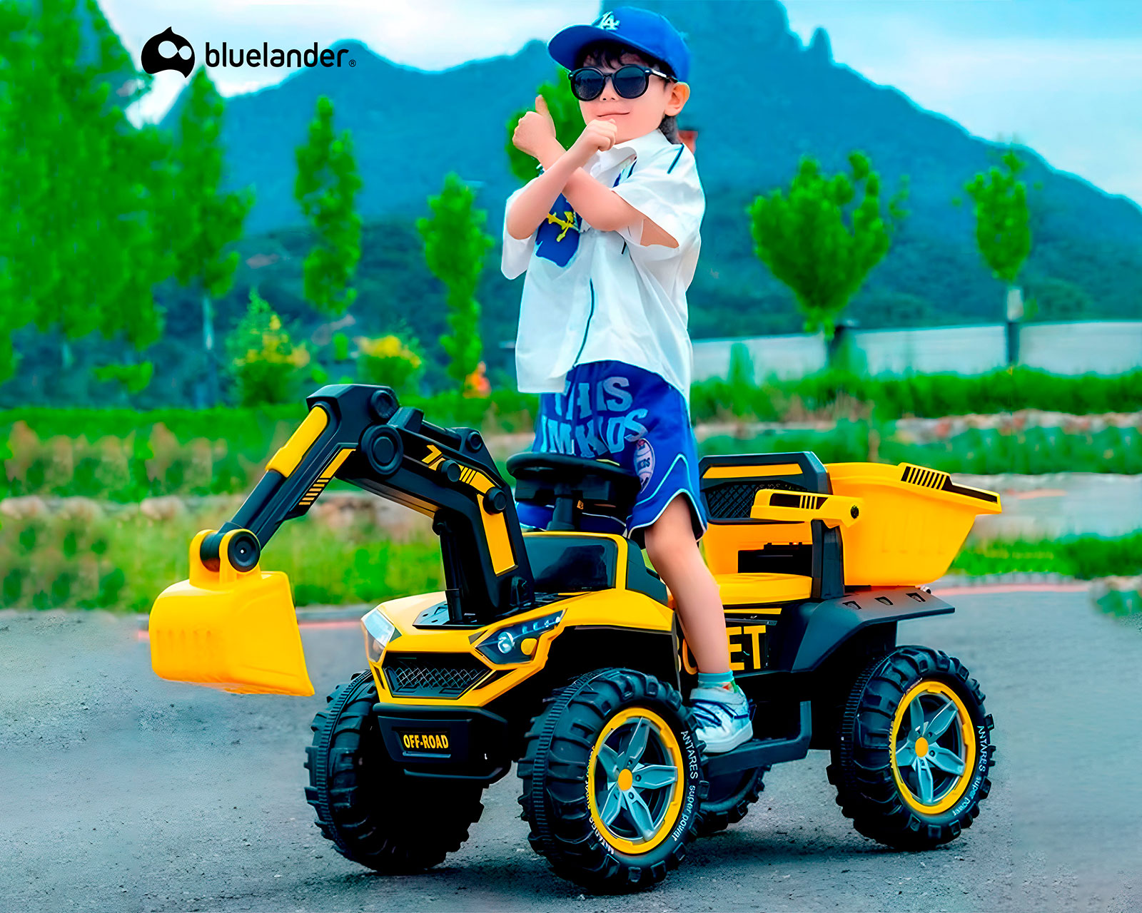 Foto 4 | Excavadora Eléctrica Para Niño Con Luces Led Y Control Remoto Bluelander