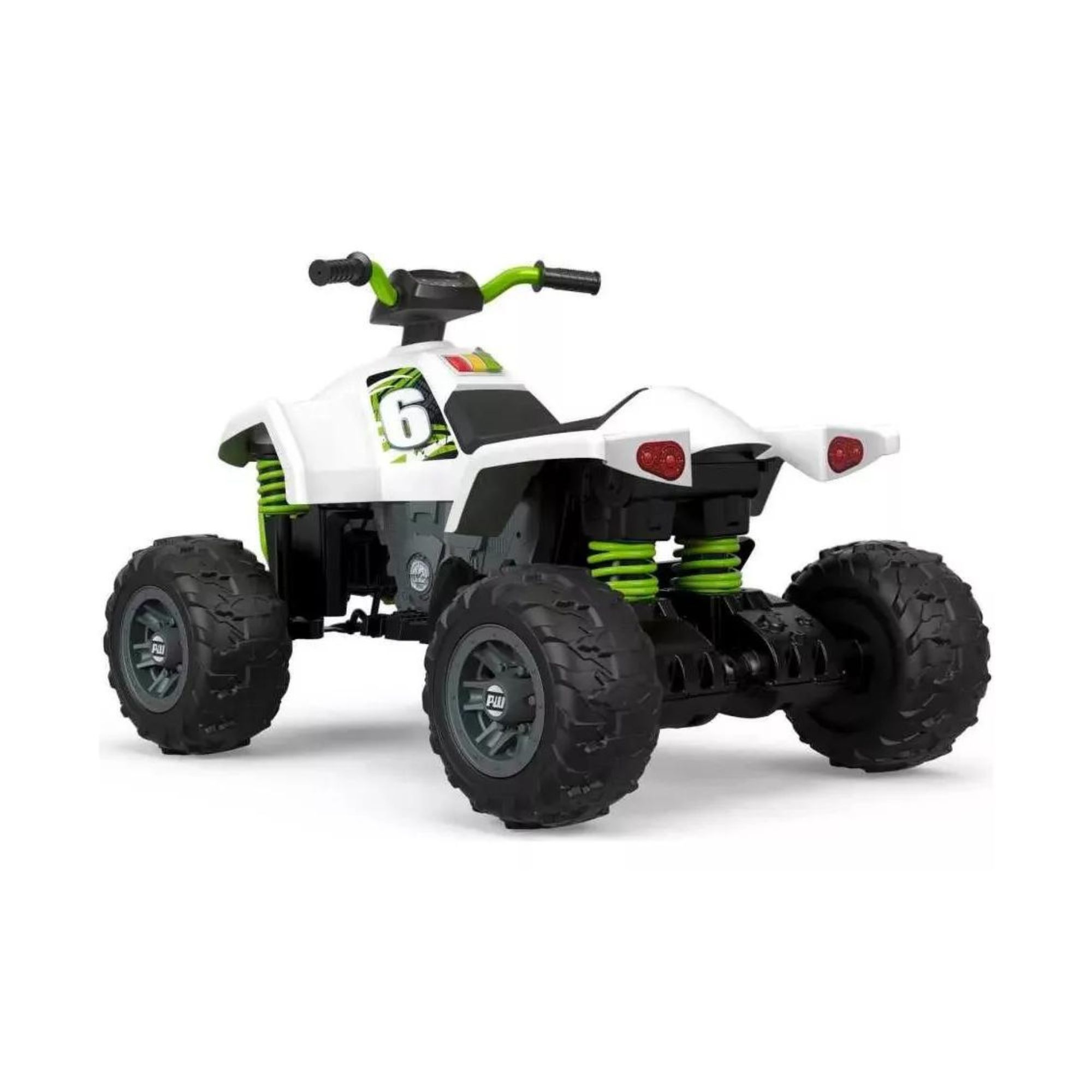 Foto 4 pulgar | Cuatrimoto Eléctrica Power Wheels Racing Atv Color Blanca/verde